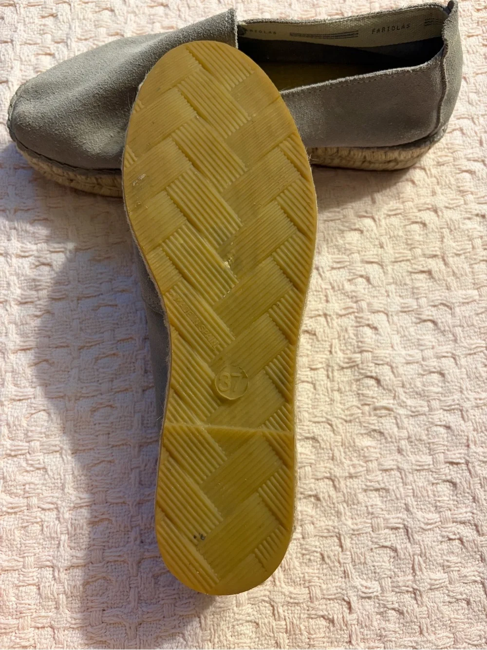 Slip-On Espadrille Flats in Light Gray